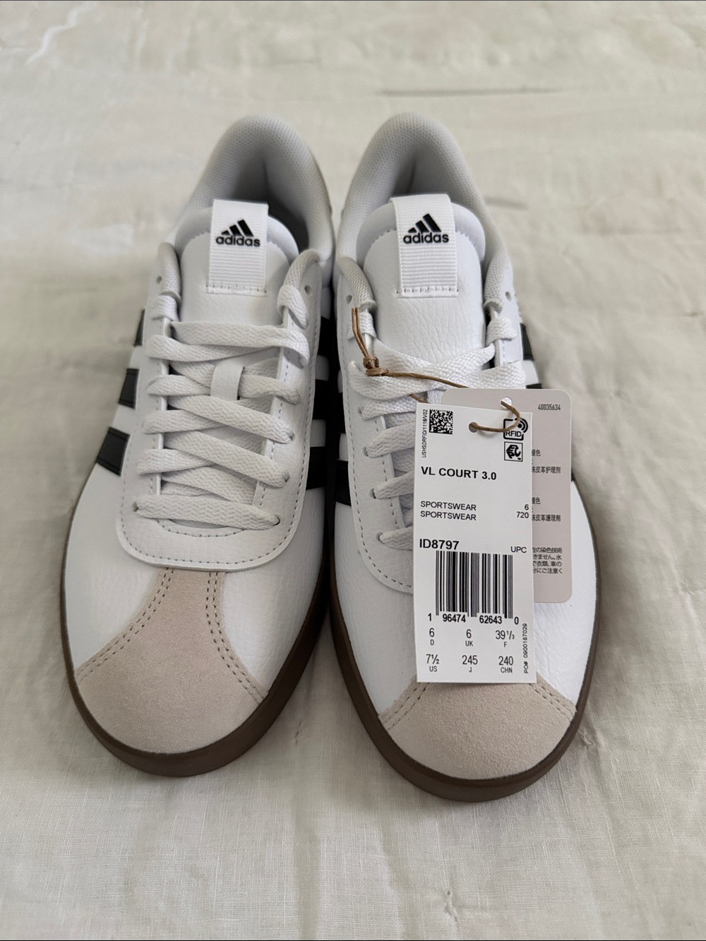 adidas VL Court 3.0 Women’s White, Black & Brown Casual Sneakers